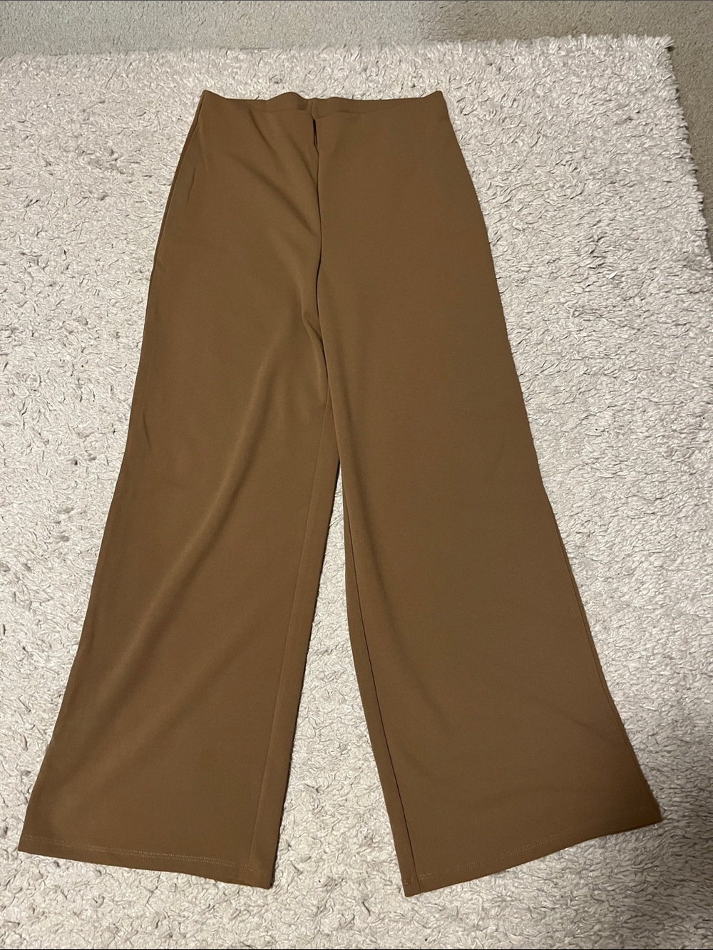 H&M Caramel Brown Straight-Leg Trousers